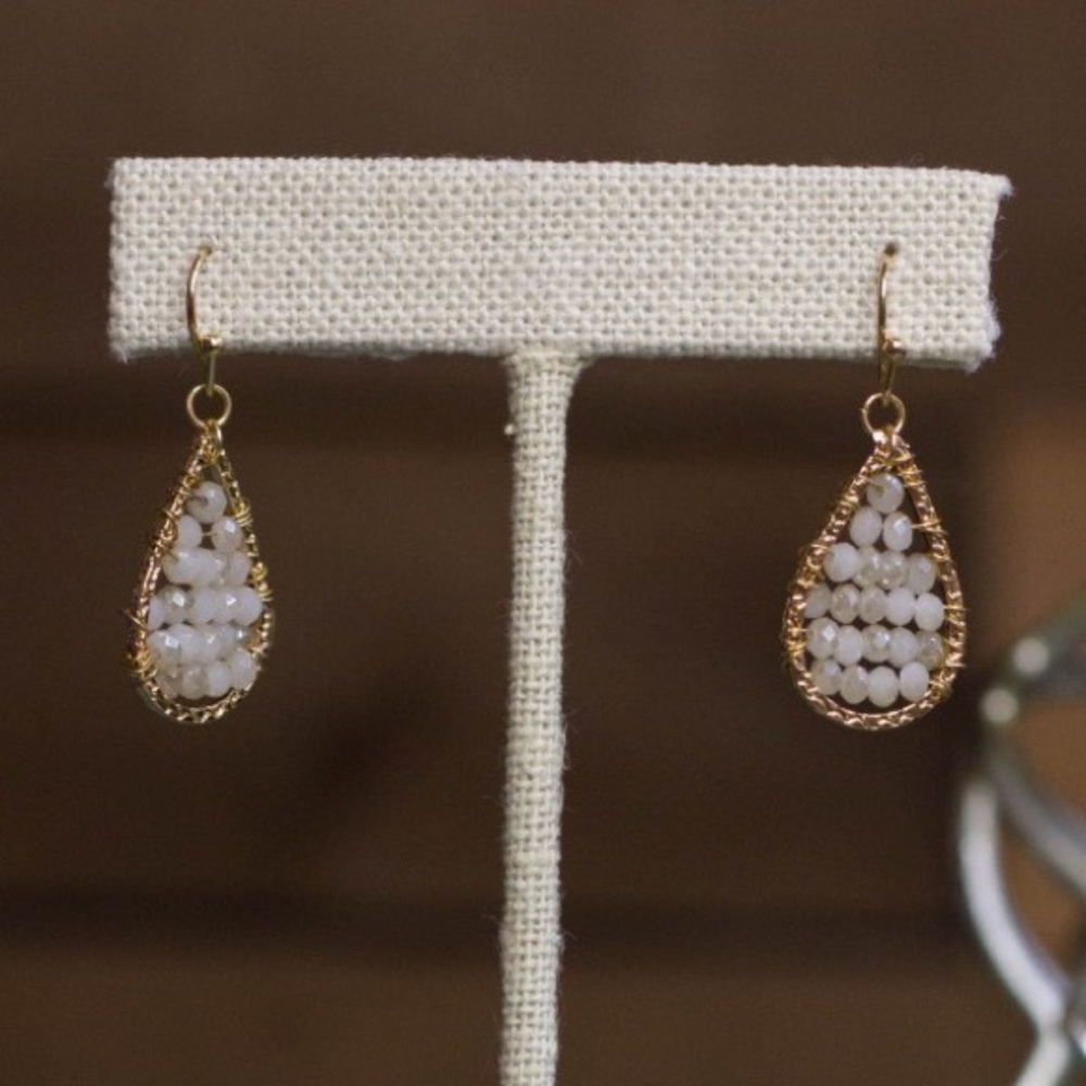 Sissy White Opal Earrings